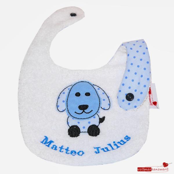 ITH-Stickdatei Lätzchen mit Hund im Doodle-Style für den 18x30er Stickrahmen S091-01